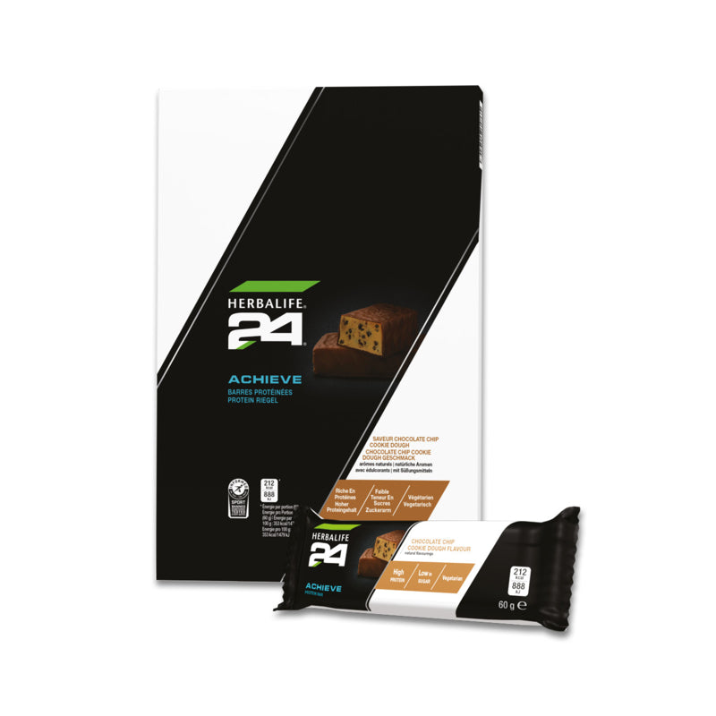 H24 Achieve Protein Riegel Dark Chocolate Geschmack/Cookie Dough, 6 x 60 g Schokolade